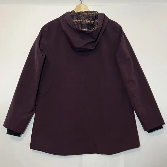 Pendleton Women's Tape Seam Hooded Rain Jacket Purple Medium Outdoor Winter Zip - Picture 4 of 12
